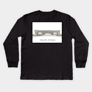 Sketching of Stadium Qatar Kids Long Sleeve T-Shirt